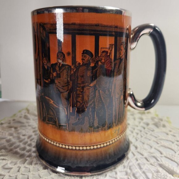 Royal Bradwell beer stein darts beer mug ceramic pint mug pub scene dart RARE - Picture 5 of 8